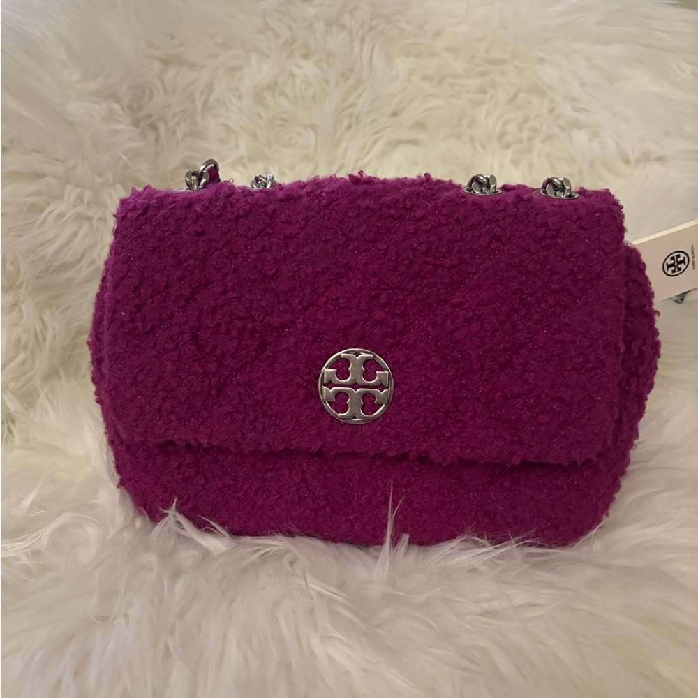 Tory Burch Willa Boucle Small Shoulder Bag— Prickly Pair